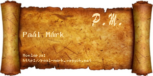 Paál Márk névjegykártya